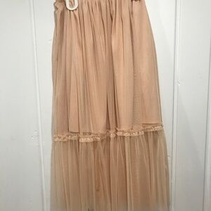 Zara peach skirt with tulle overlay